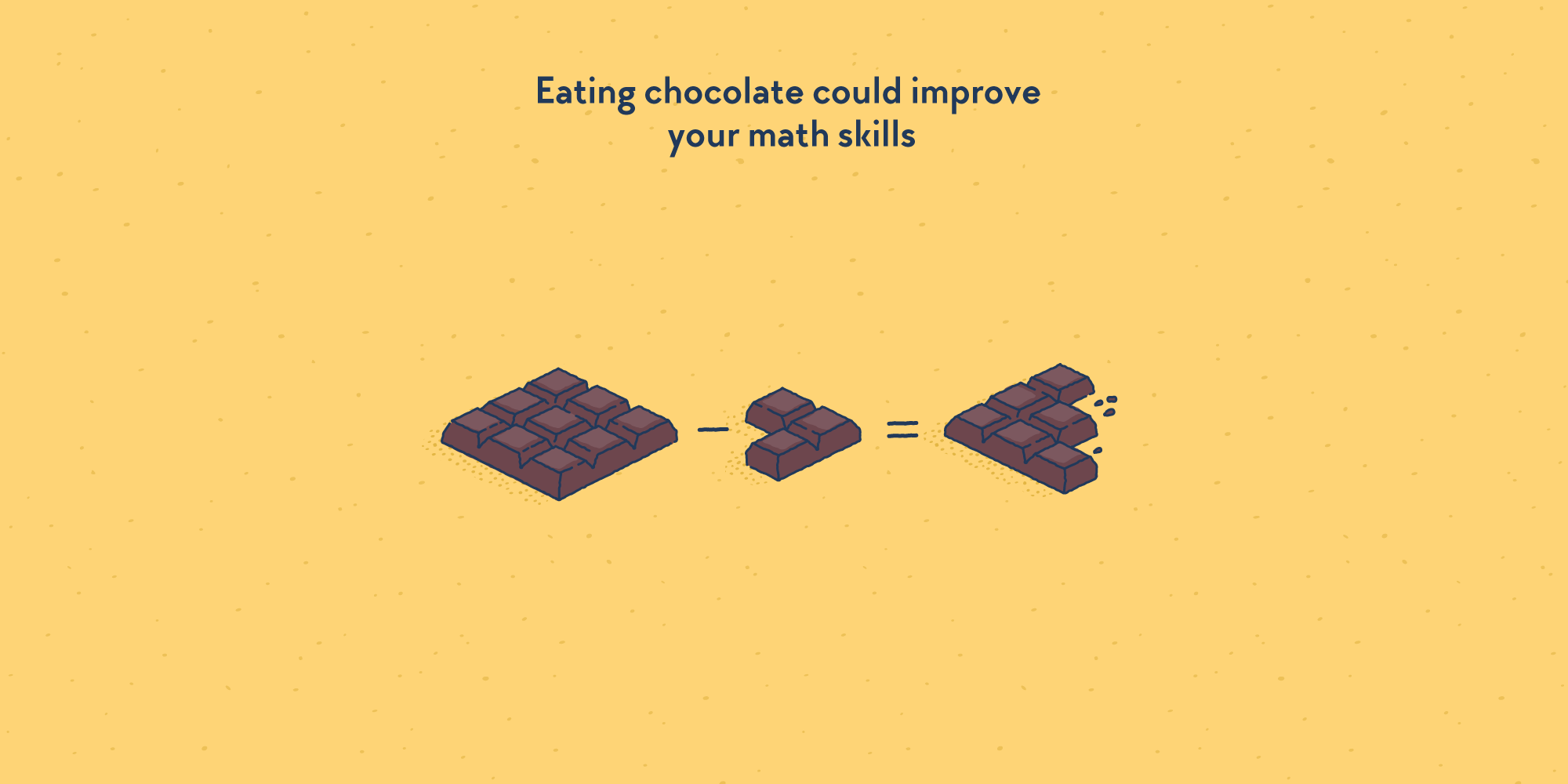 Pieces of chocolate looking like a math equation.