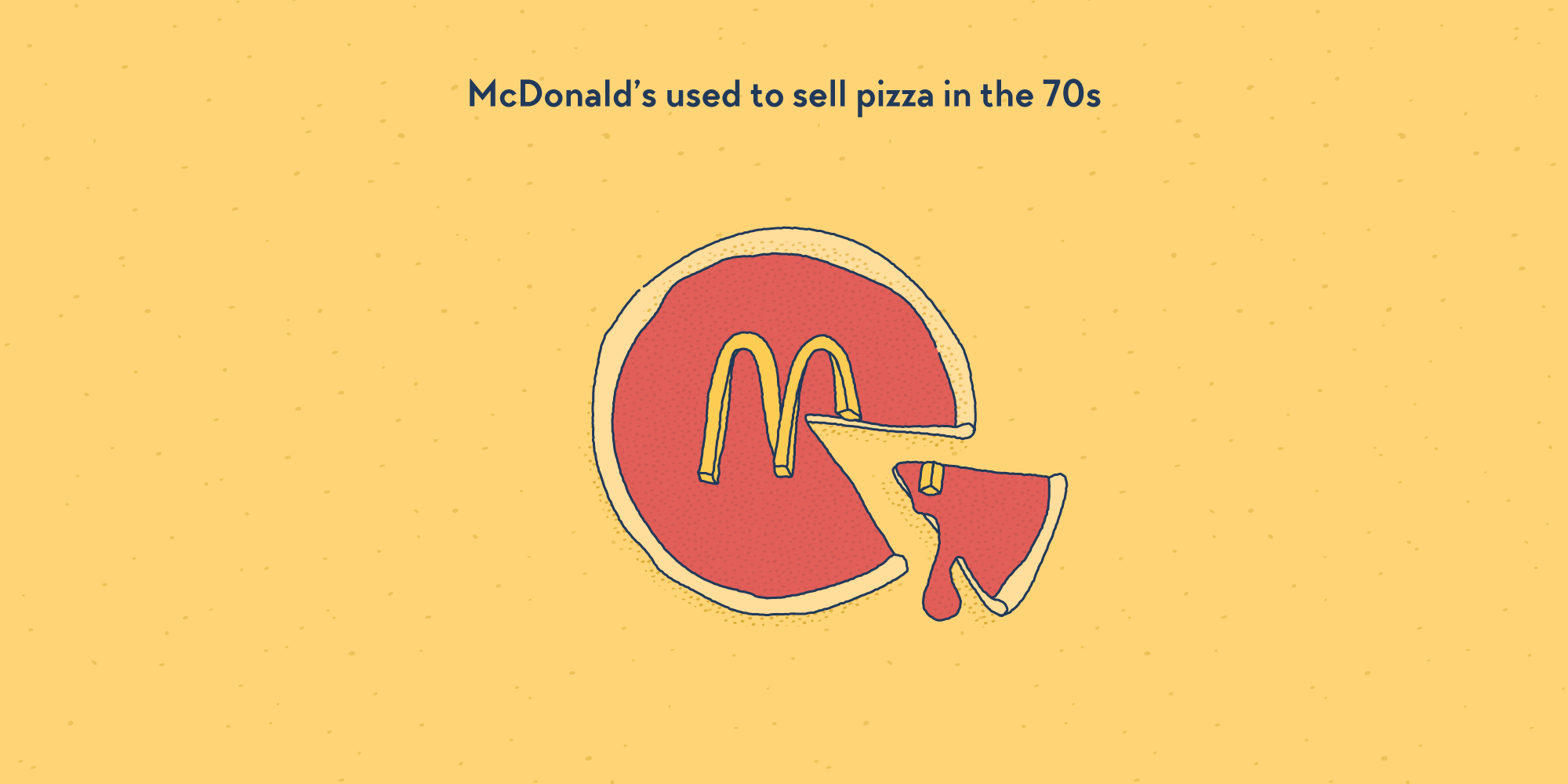 A pizza with McDonalds logo on it.