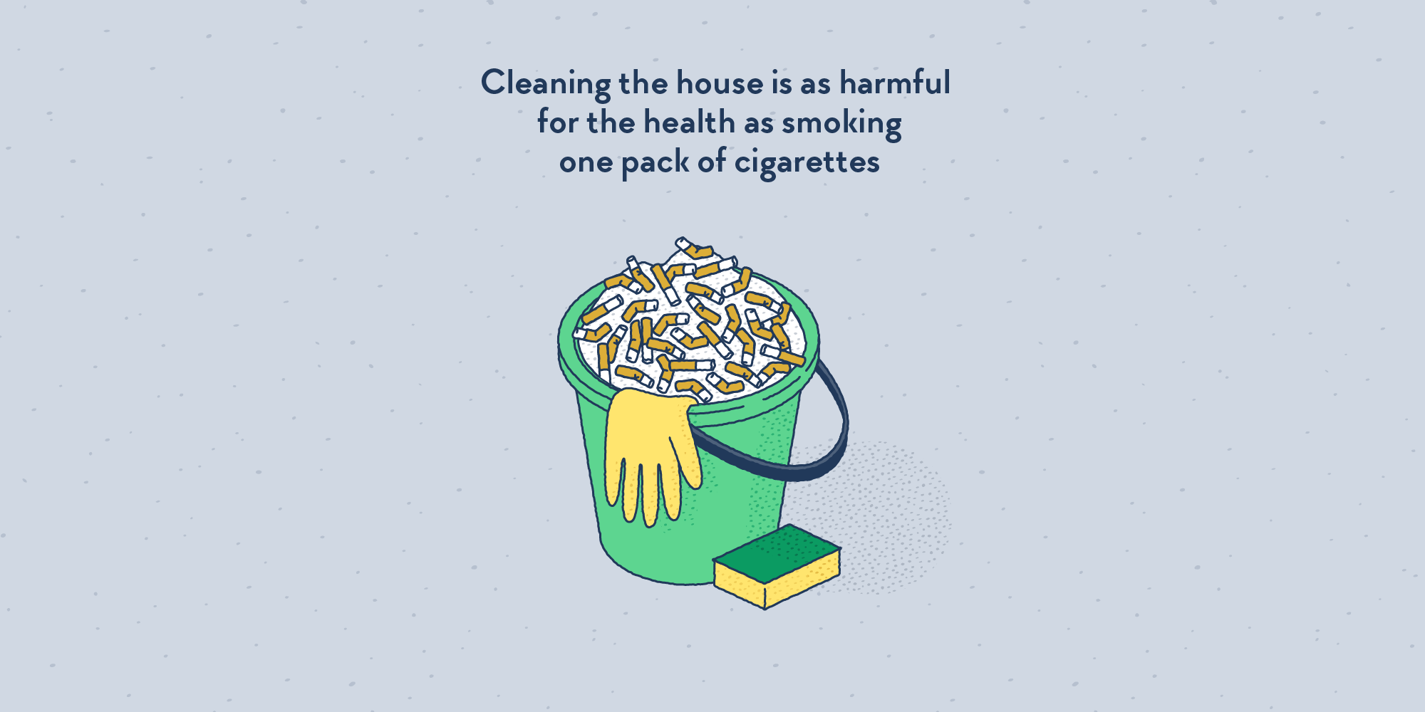 A cleaning bucket full of cigarettes.
