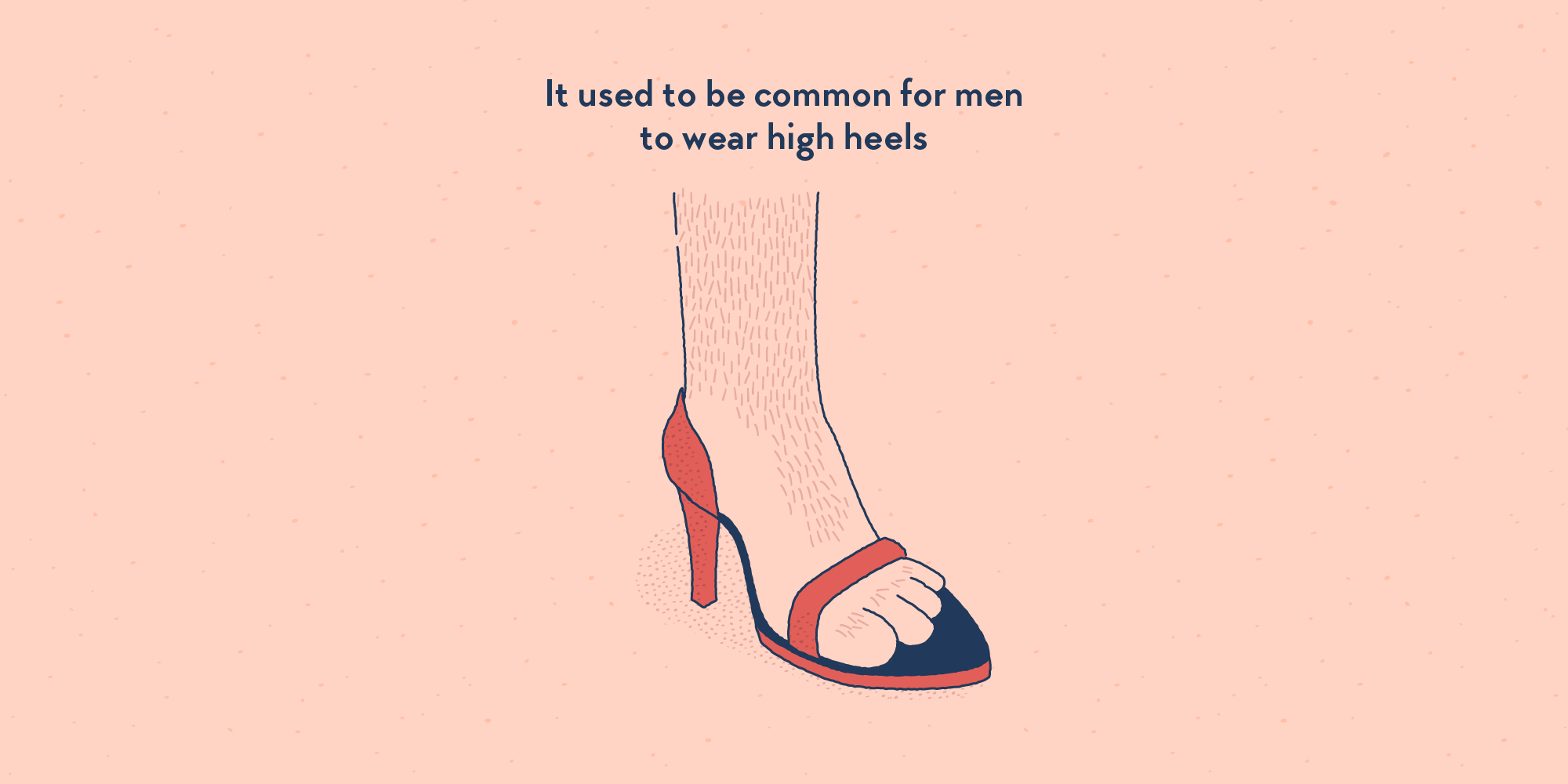 A hairy leg and foot wearing a high-heeled shoe.
