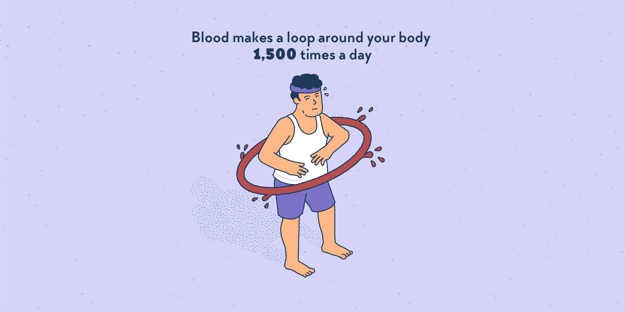 A person hula-hooping a flow of blood circling around their body.
