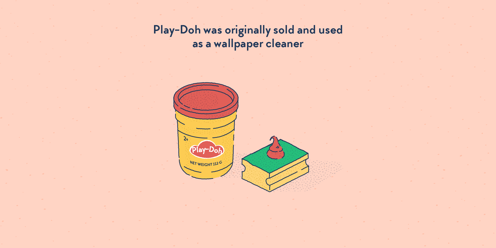 A jar of Play-Doh with a sponge on its side.