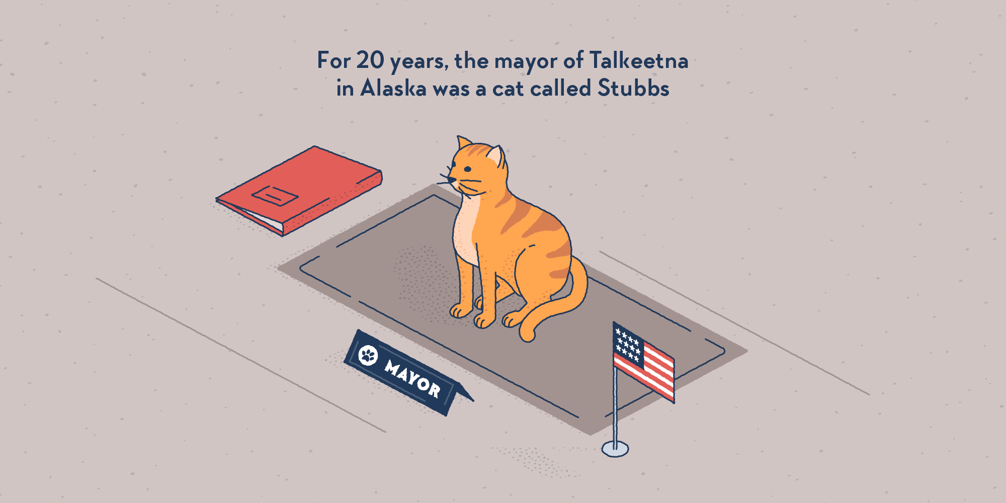 A cat sitting on a mayor’s desk.