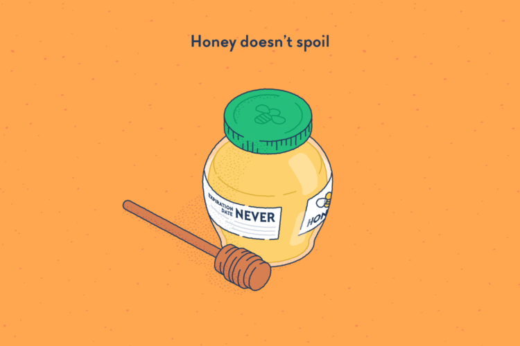 A jar of honey with the inscription: “Expiration date: NEVER”.
