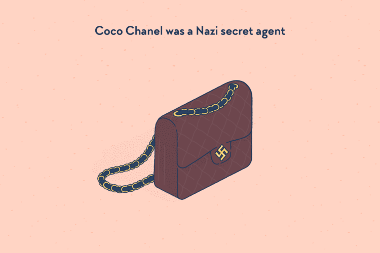 A Chanel bag, with a golden swastika as a logo
